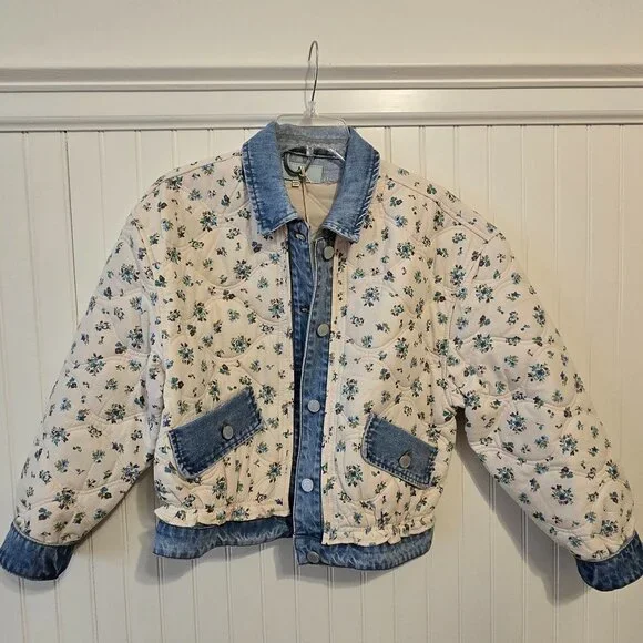 Blank NYC Floral Denim Jacket - Picture 1 of 7
